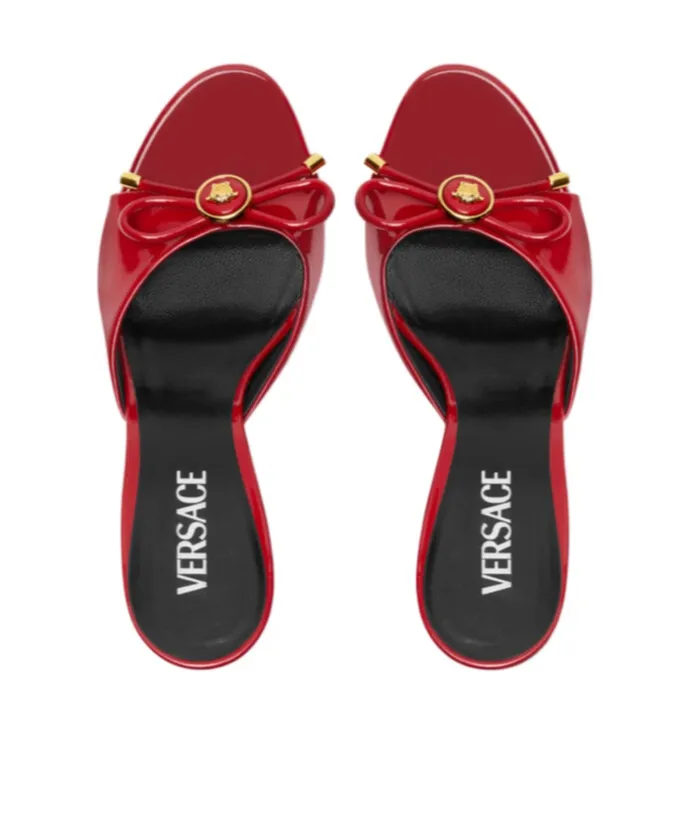 Versace Medusa Bow-Detailed Open-Toe Mules