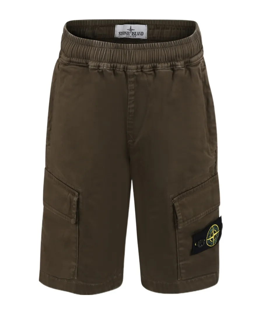 Stone Island Junior Logo-Patch Shorts