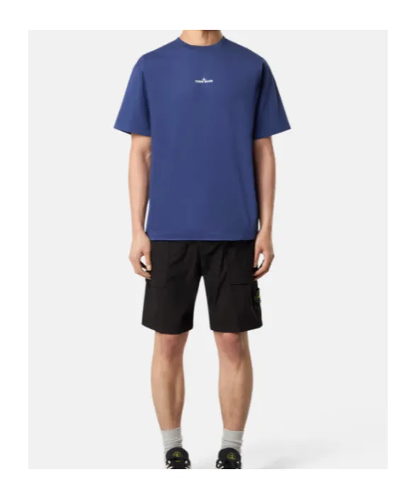 Stone Island Logo Printed Crewneck T-Shirt