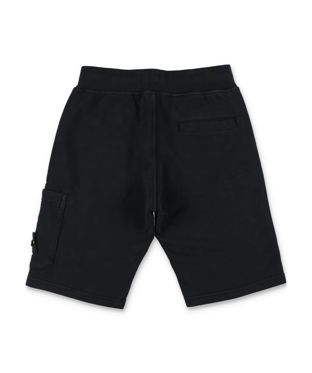 Stone Island Junior Compass-Patch Elasticated Waistband Shorts