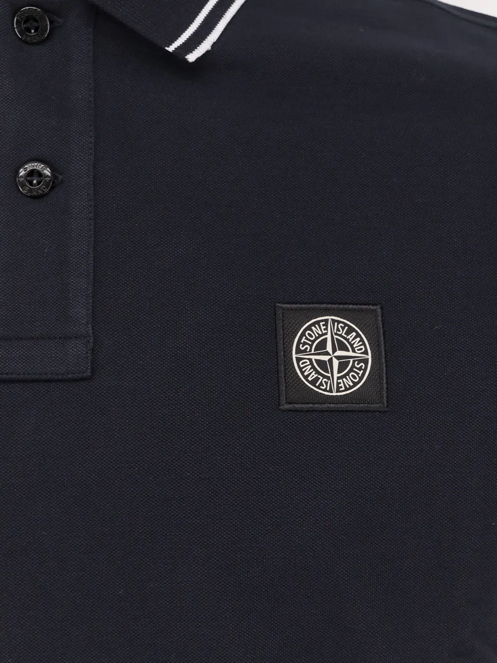 Stone Island Logo Patch Short-Sleeved Polo Shirt