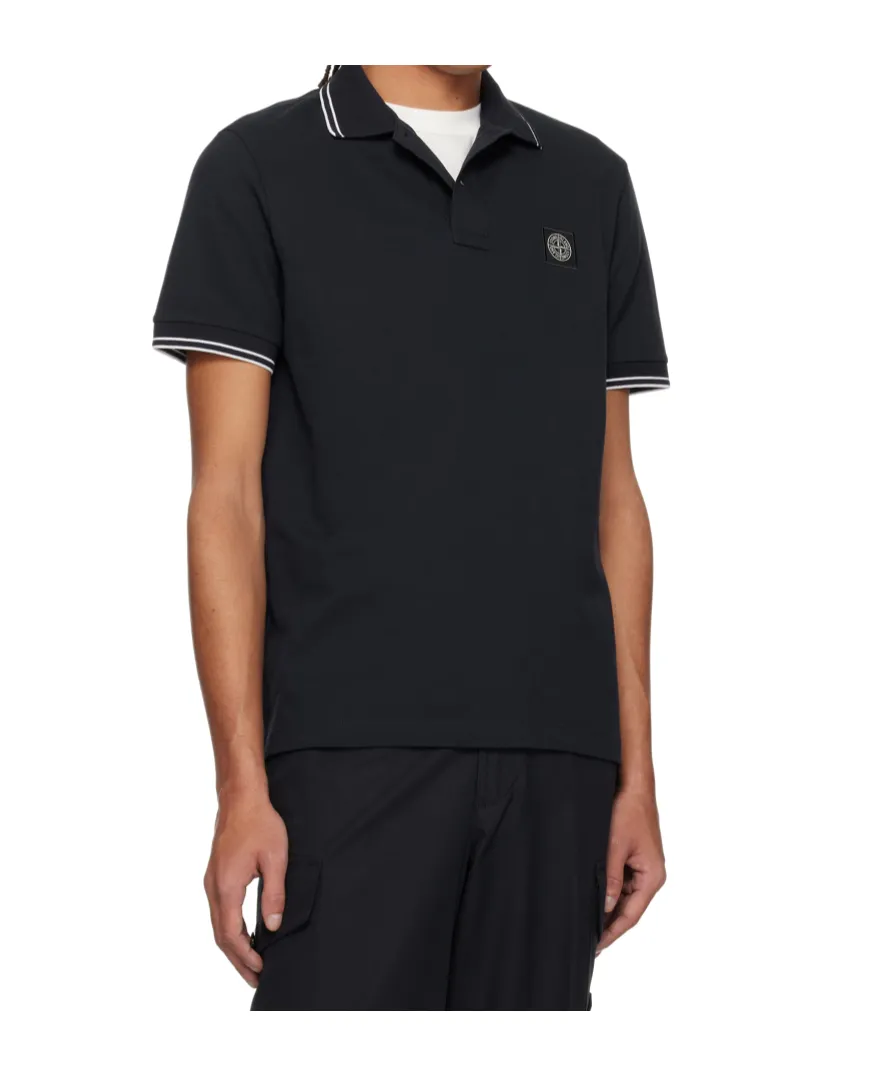 Stone Island Logo Patch Short-Sleeved Polo Shirt