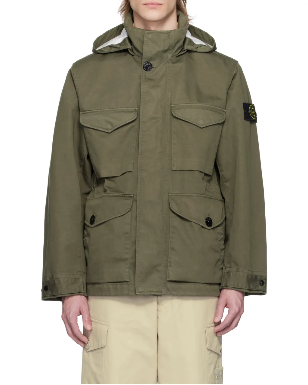 Stone Island Compass Patch Hooded Jacket