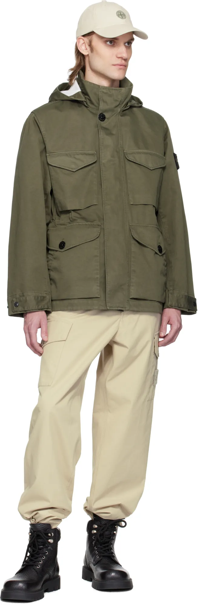 Stone Island Compass Patch Hooded Jacket