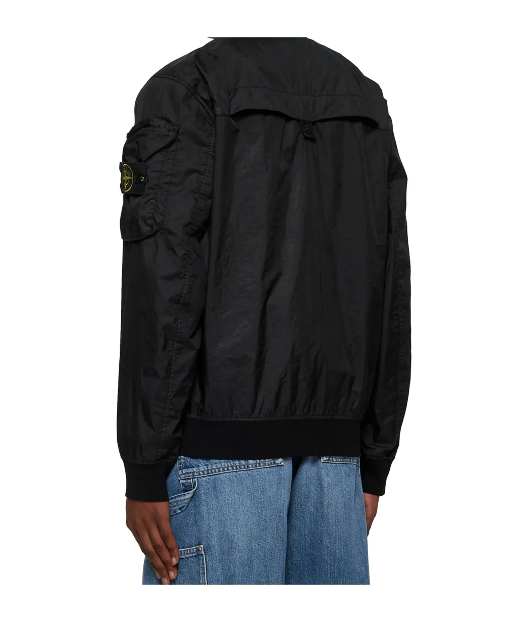 Stone Island Logo Patch Zip-Up Bomber Jacket