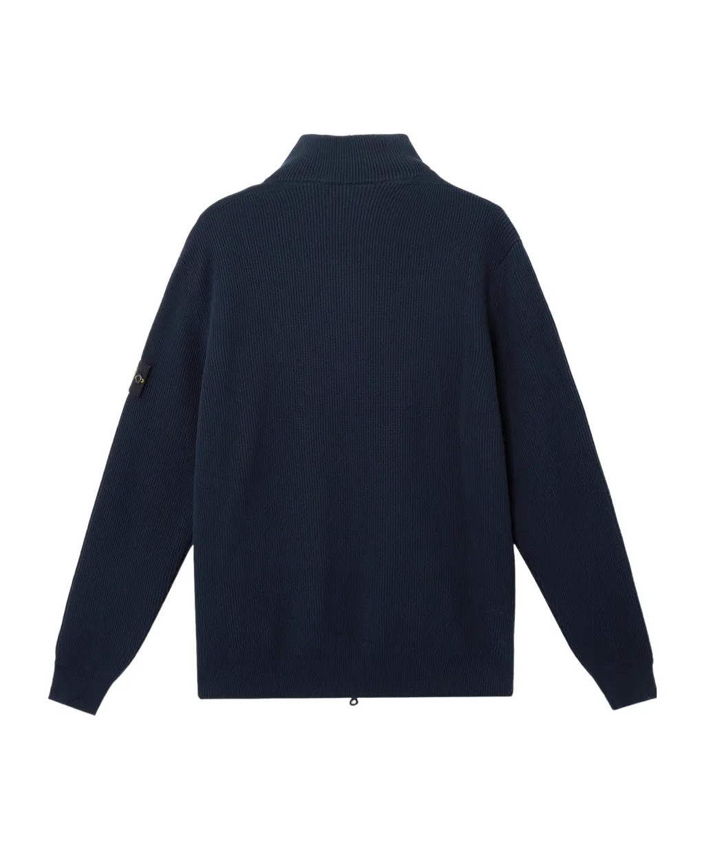 Stone Island Logo Patch Zip-Up Cardigan