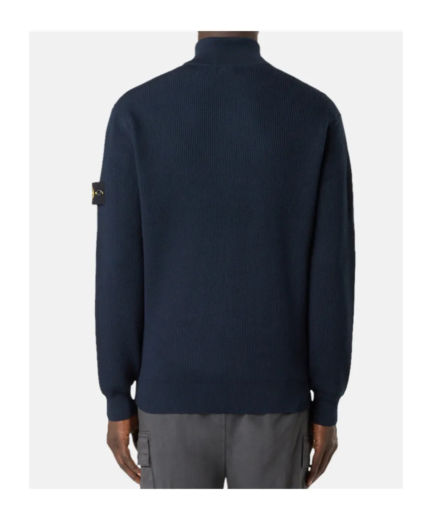 Stone Island Logo Patch Zip-Up Cardigan