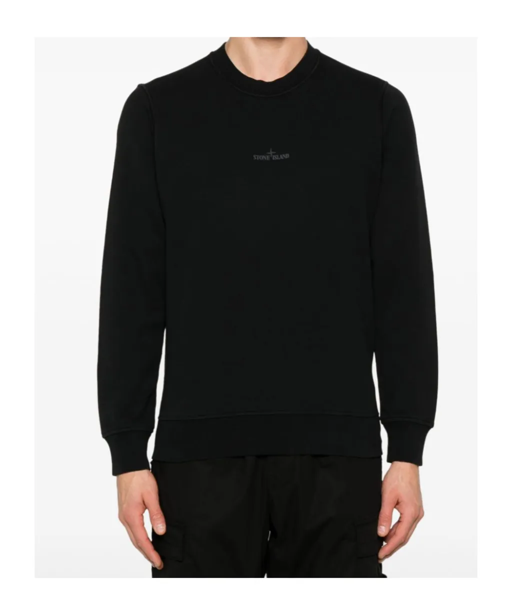 Stone Island Logo-Printed Crewneck Sweatshirt