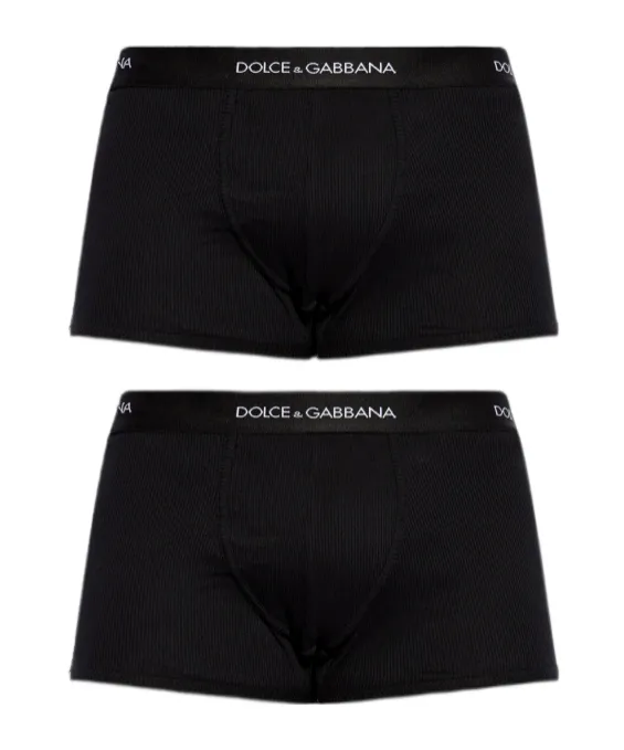 Dolce & Gabbana Logo Waistband Pack Of Two Boxers