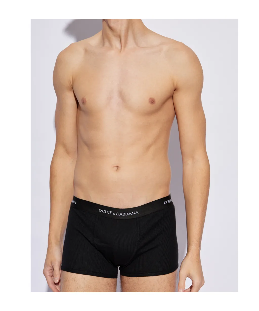 Dolce & Gabbana Logo Waistband Pack Of Two Boxers