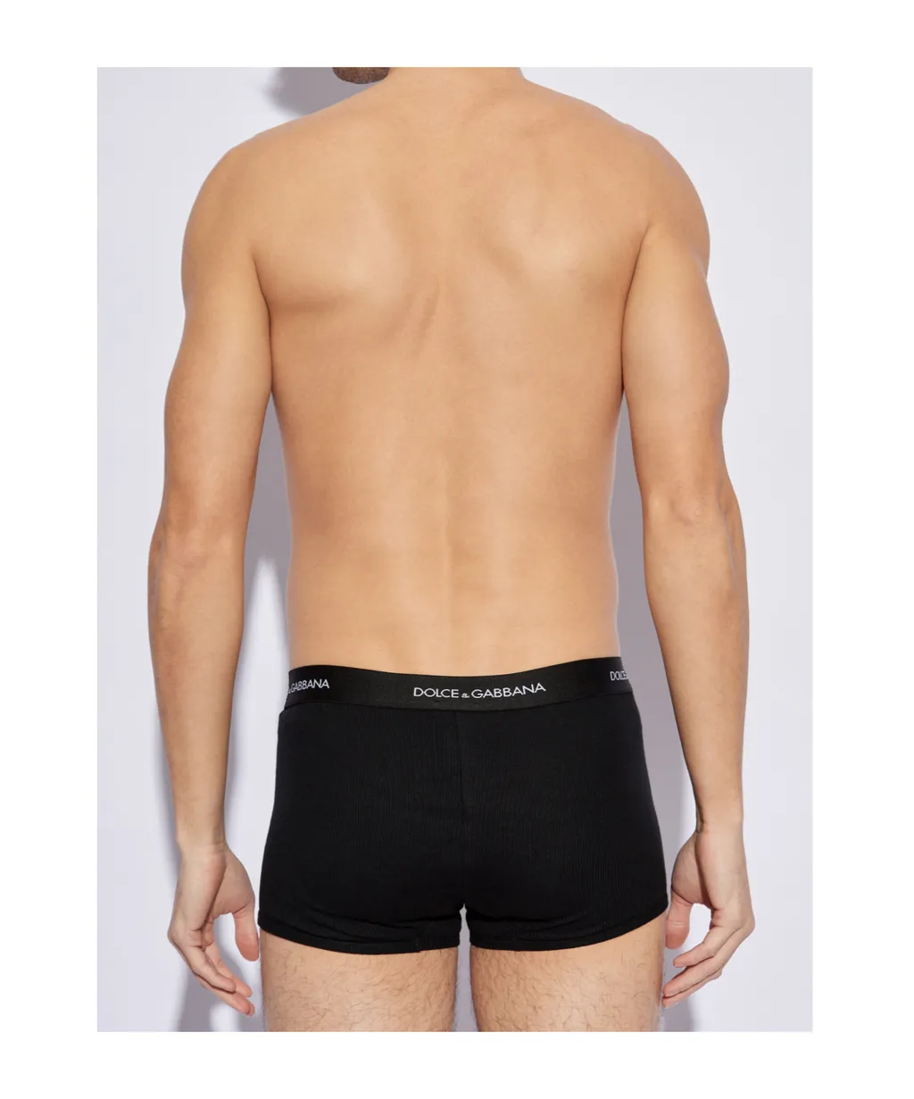 Dolce & Gabbana Logo Waistband Pack Of Two Boxers