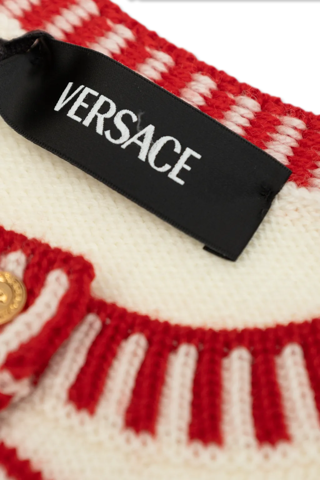 Versace Kids Fair Isle-Jacquard Crewneck Cardigan