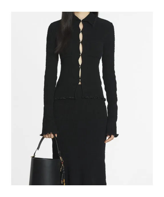 Lanvin Ribbed Buttoned Cardigan
