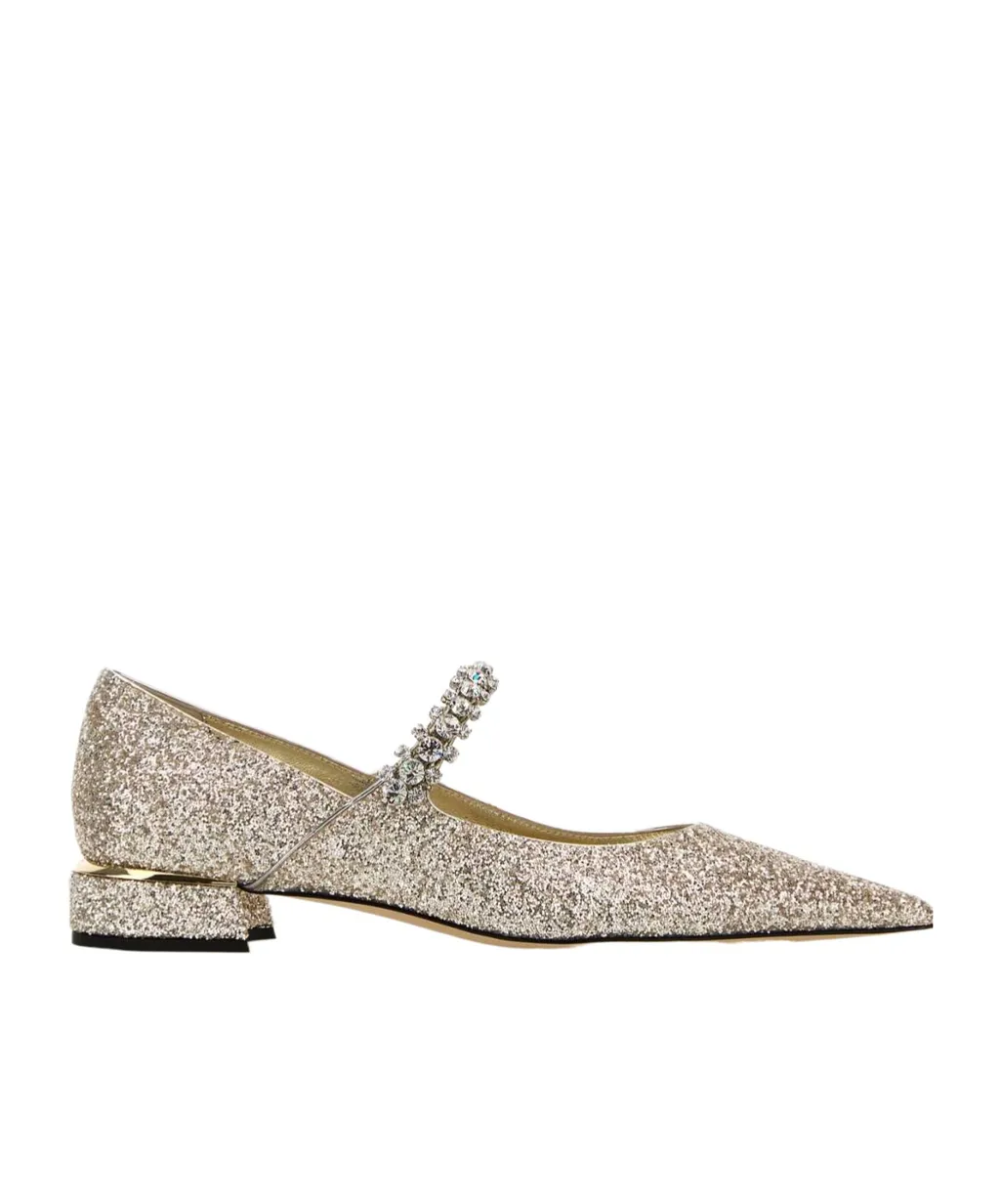 Jimmy Choo Bing Glittery Flat Shoes