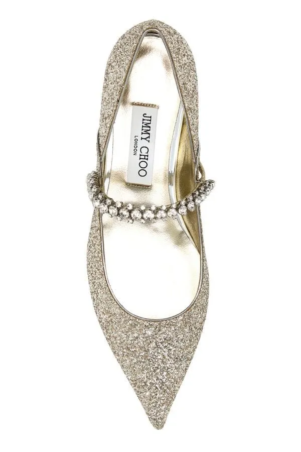 Jimmy Choo Bing Glittery Flat Shoes