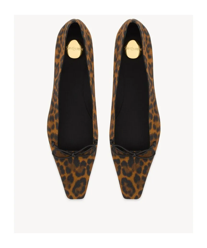 Saint Laurent Poppy Square Toe Ballerinas