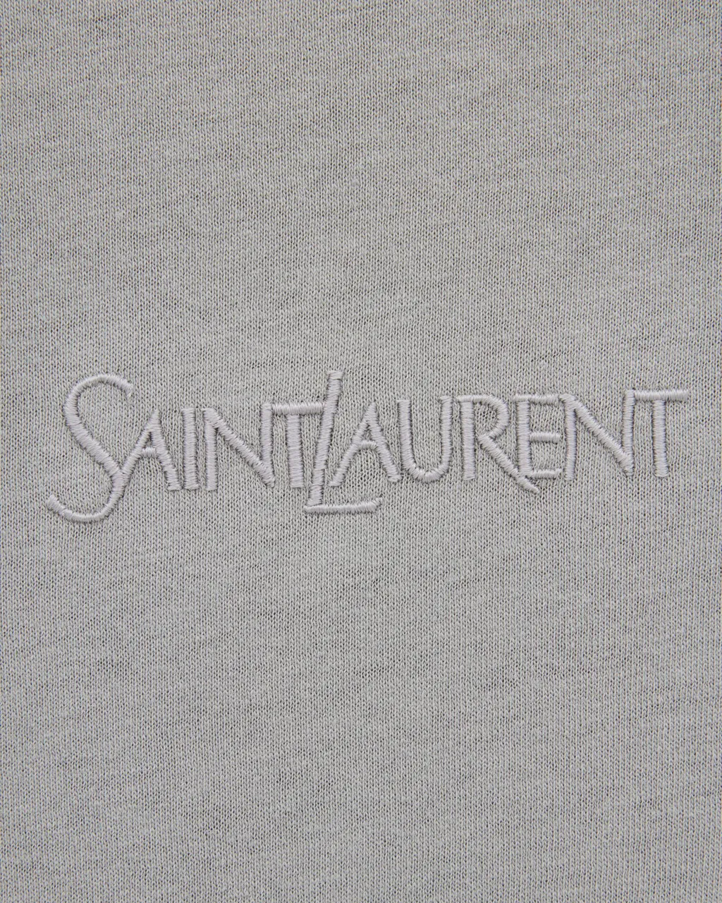 Saint Laurent Logo Embroidered Crewneck T-Shirt