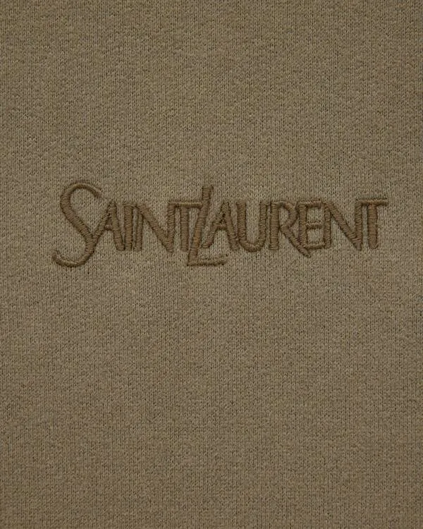 Saint Laurent Logo Embroidered Drawstring Hoodie