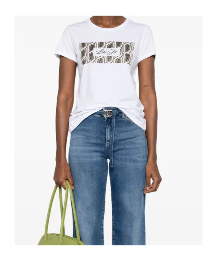 Liu Jo Logo Embellished Crewneck T-Shirt