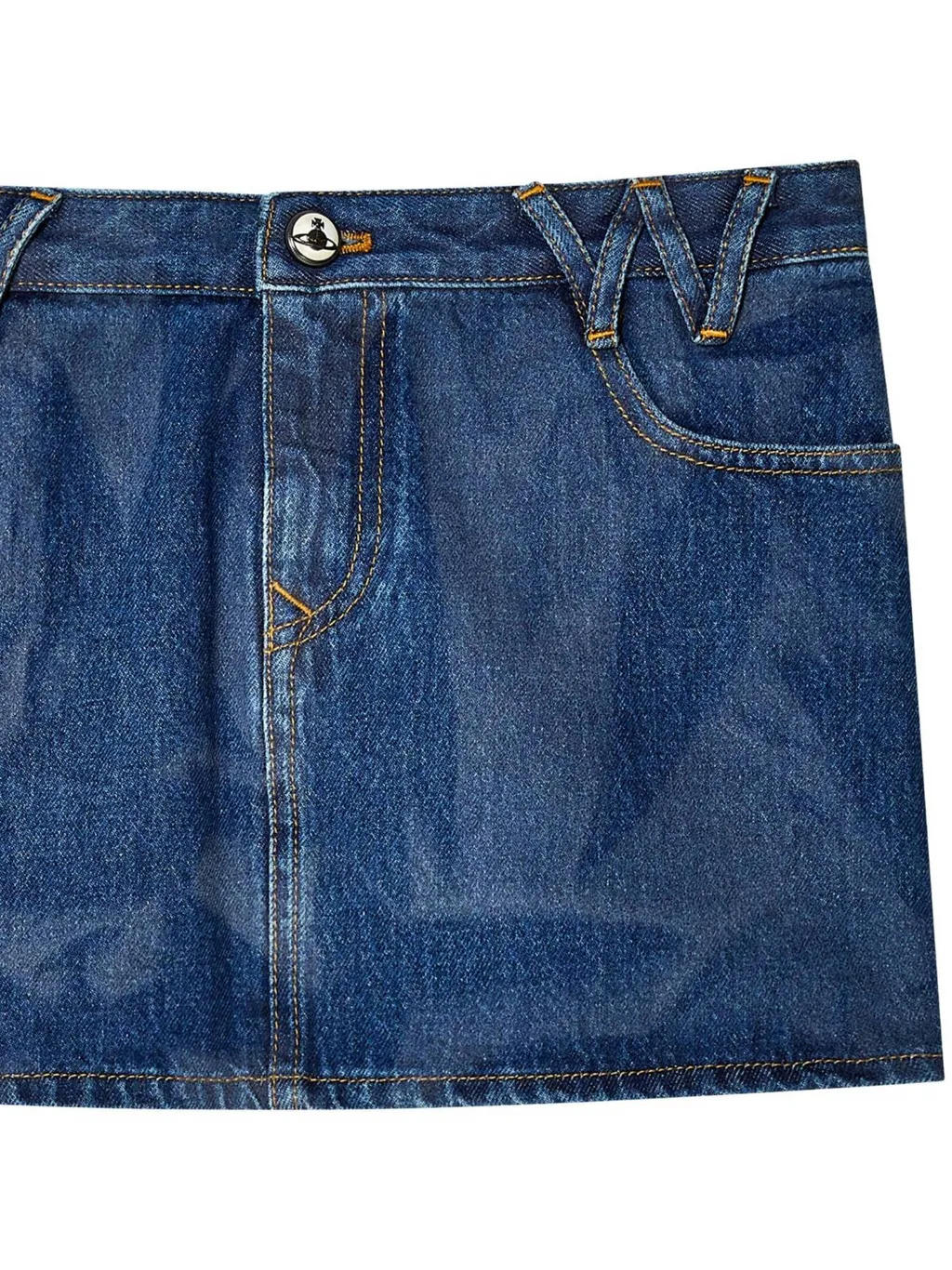Vivienne Westwood Crease Effect Denim Mini Skirt