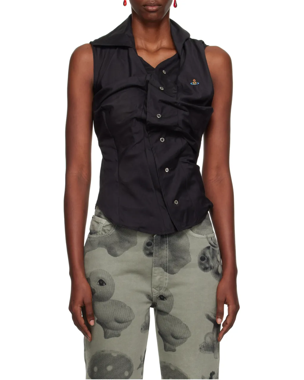 Vivienne Westwood Orb Embroidered Drunknen Shirt