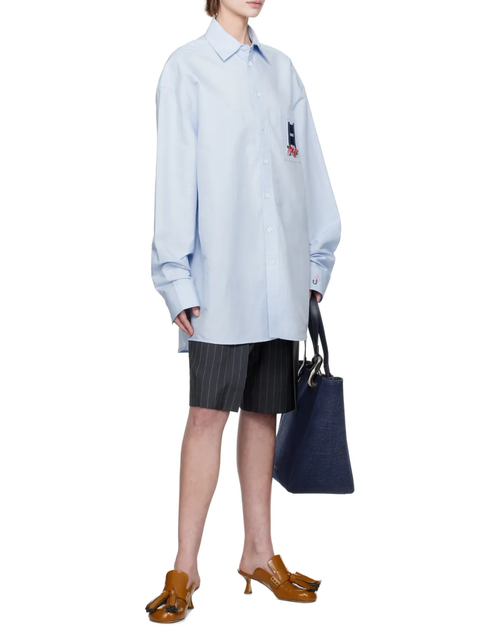 Jw Anderson Magnetic Fastened Denim Tote Bag