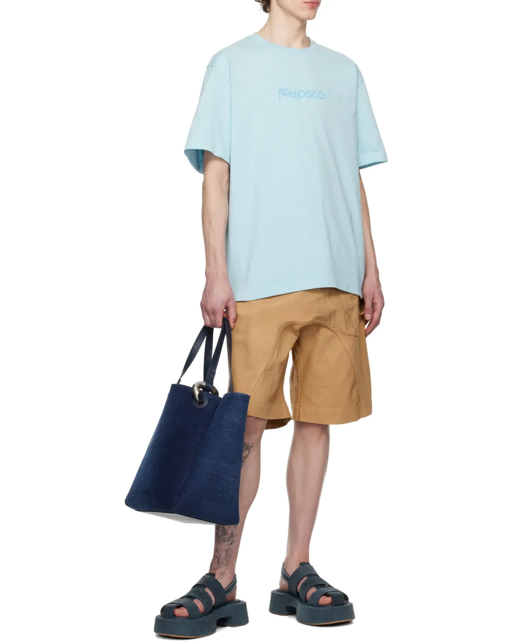 Jw Anderson Magnetic Fastened Denim Tote Bag