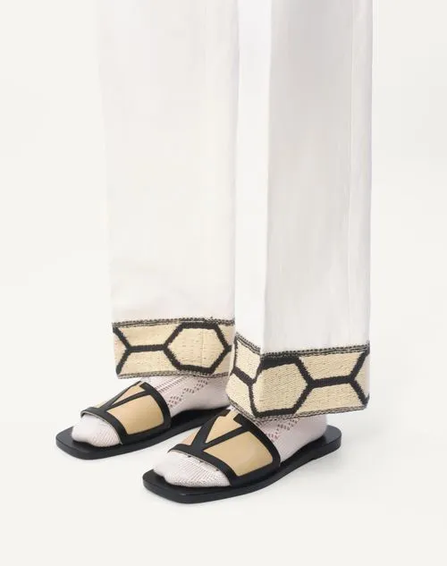 Valentino Vlogo Signature Square Open Toe Sandals