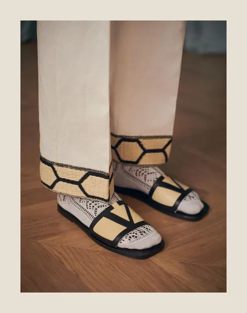 Valentino Vlogo Signature Square Open Toe Sandals