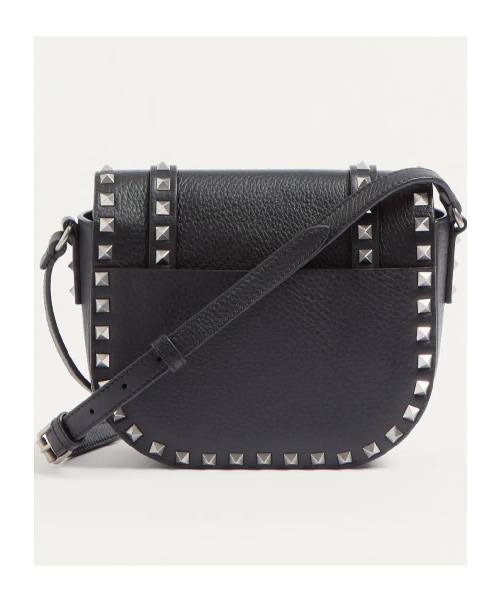 Small Rockstud Grainy Calfskin Crossbody Bag