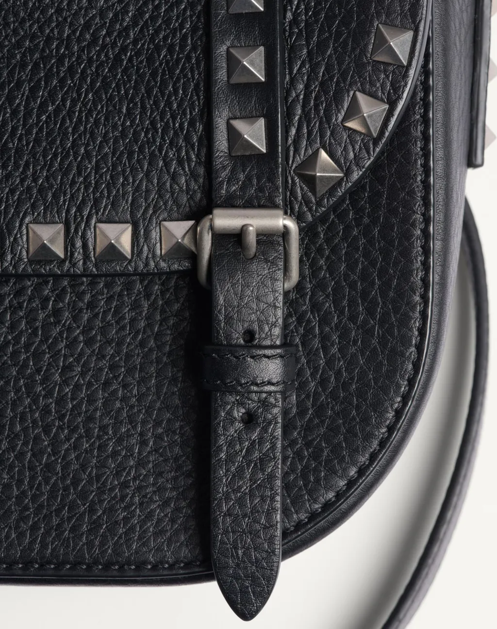 Small Rockstud Grainy Calfskin Crossbody Bag