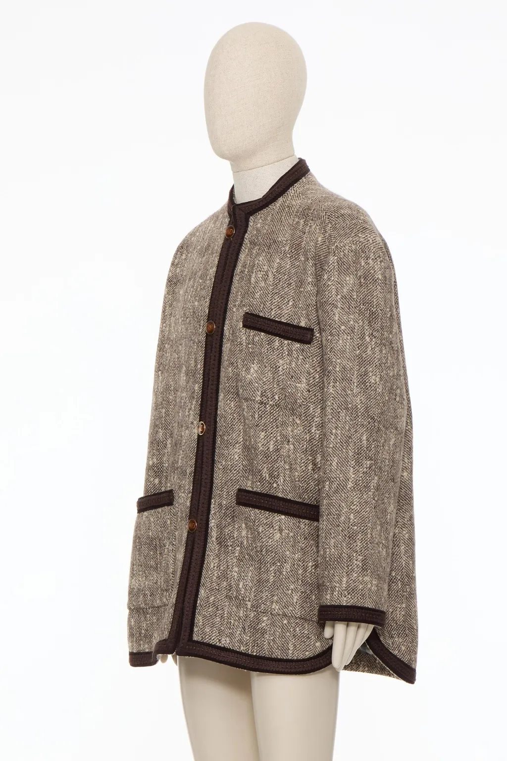 Valentino Button-Up Crewneck Jacket