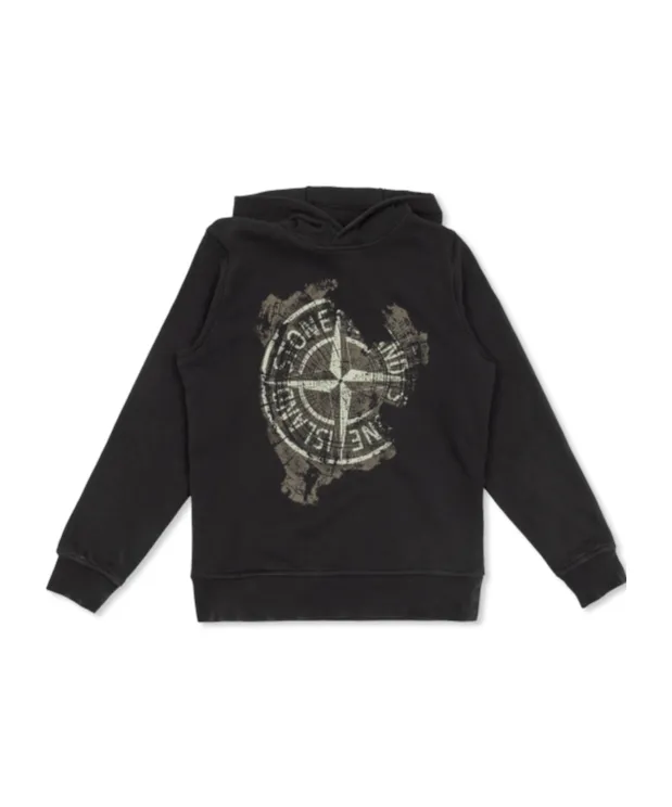 Stone Island Junior Logo-Printed Hoodie