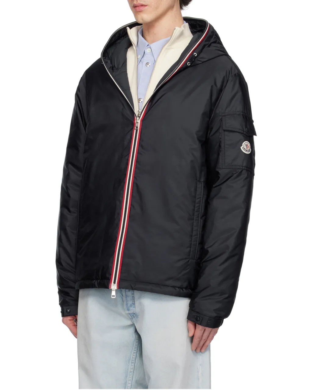 Moncler Evettes Logo Patch Zip-Up Jacket