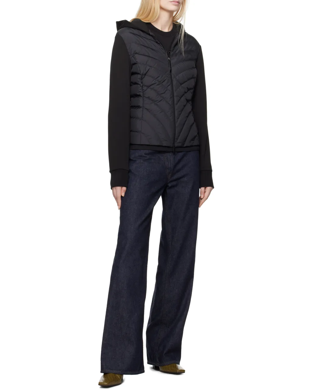 Moncler Padded Diagonal-Quilted Zip-Up Jacket