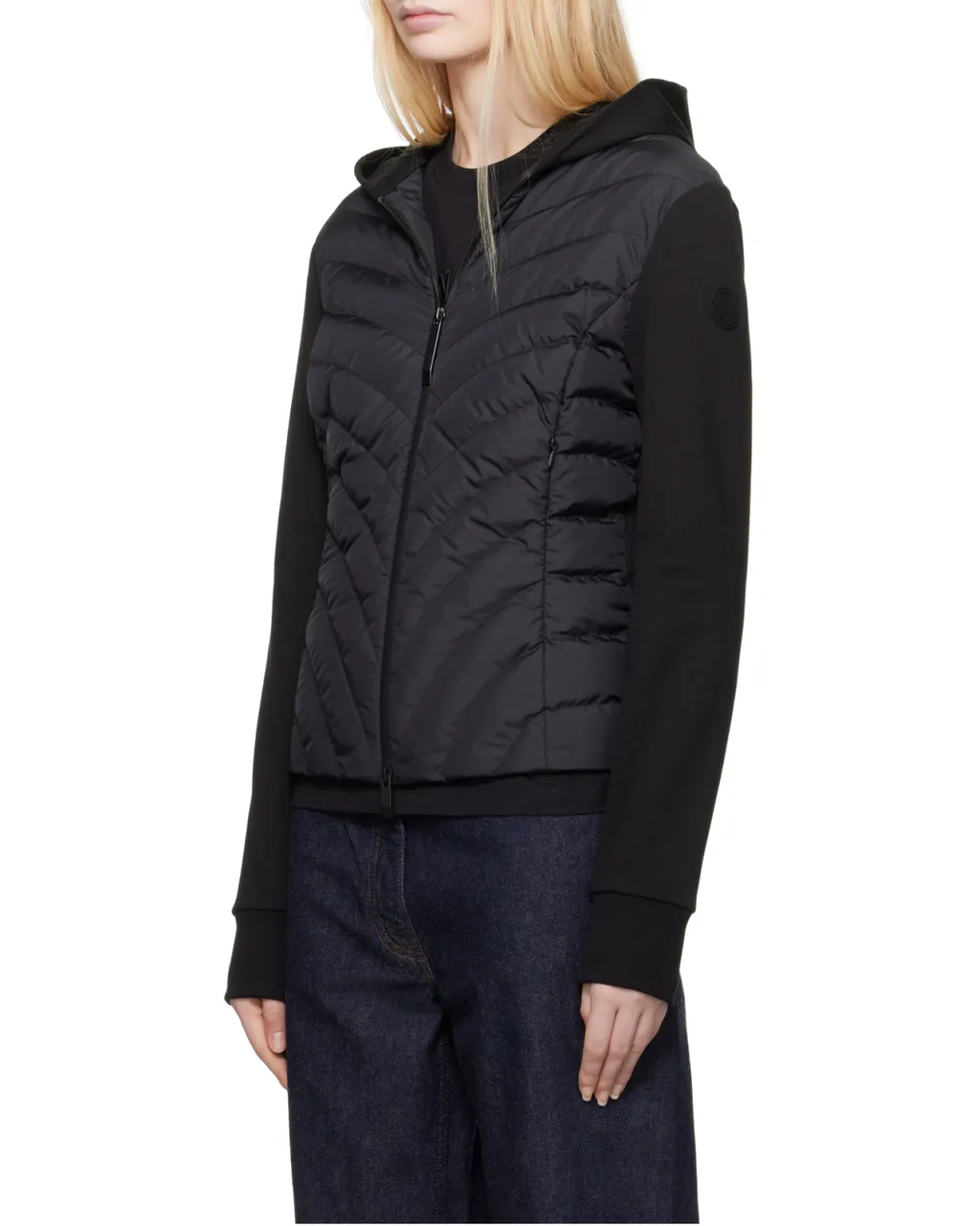 Moncler Padded Diagonal-Quilted Zip-Up Jacket