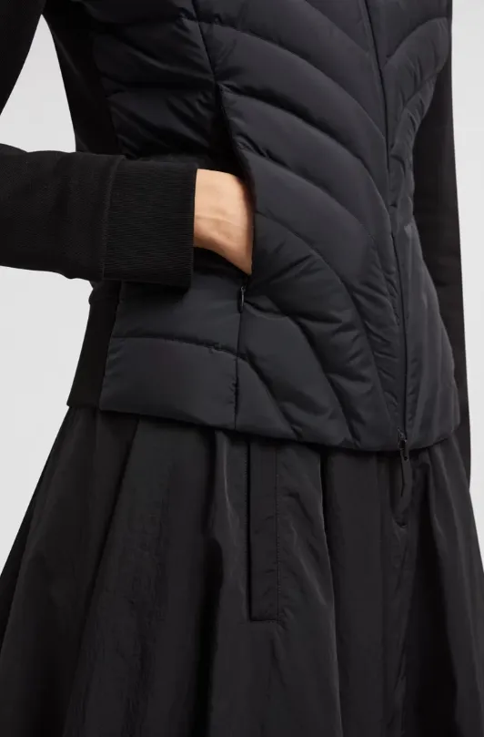 Moncler Padded Diagonal-Quilted Zip-Up Jacket
