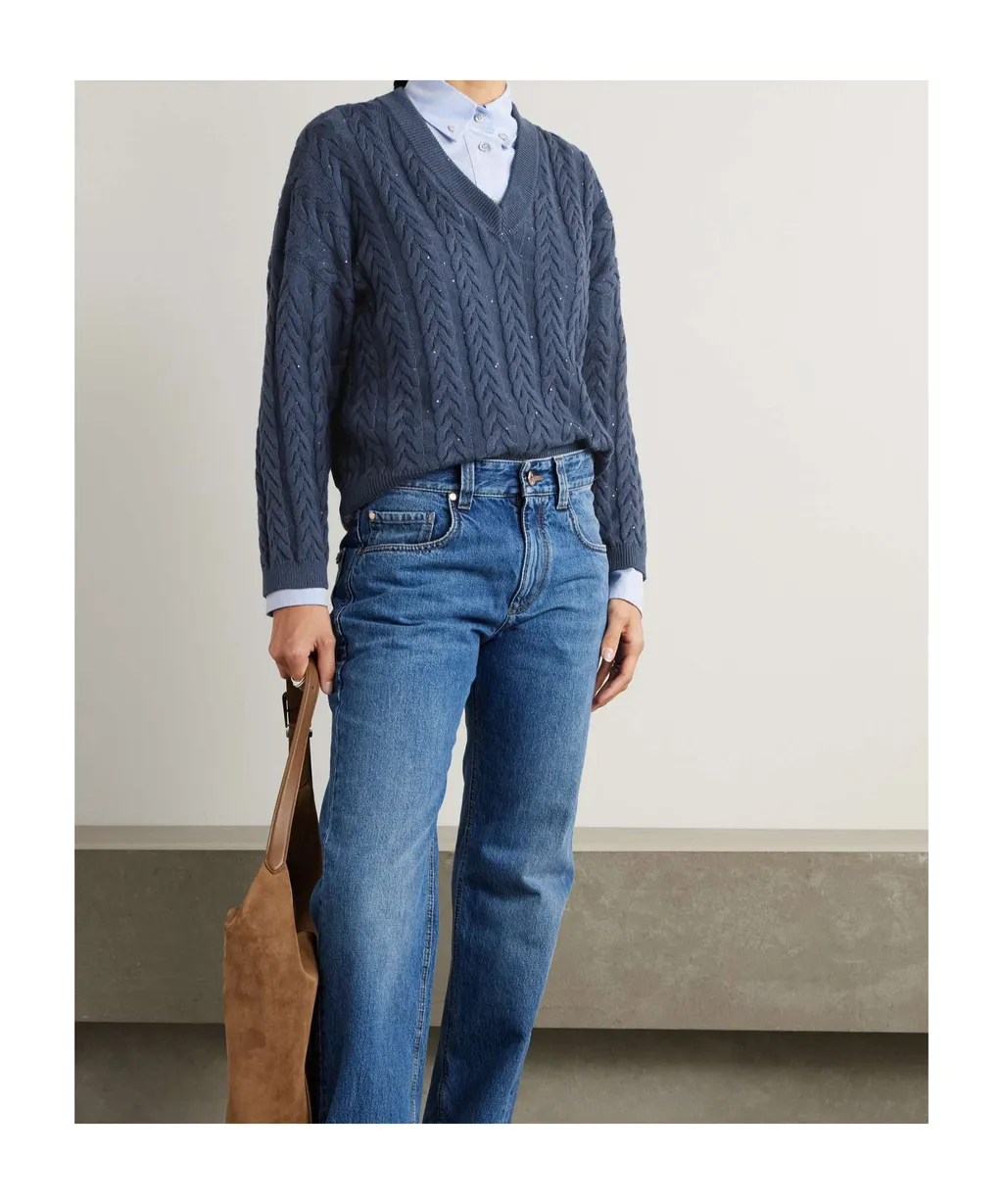 Brunello Cucinelli V-Neck Knitted Jumper