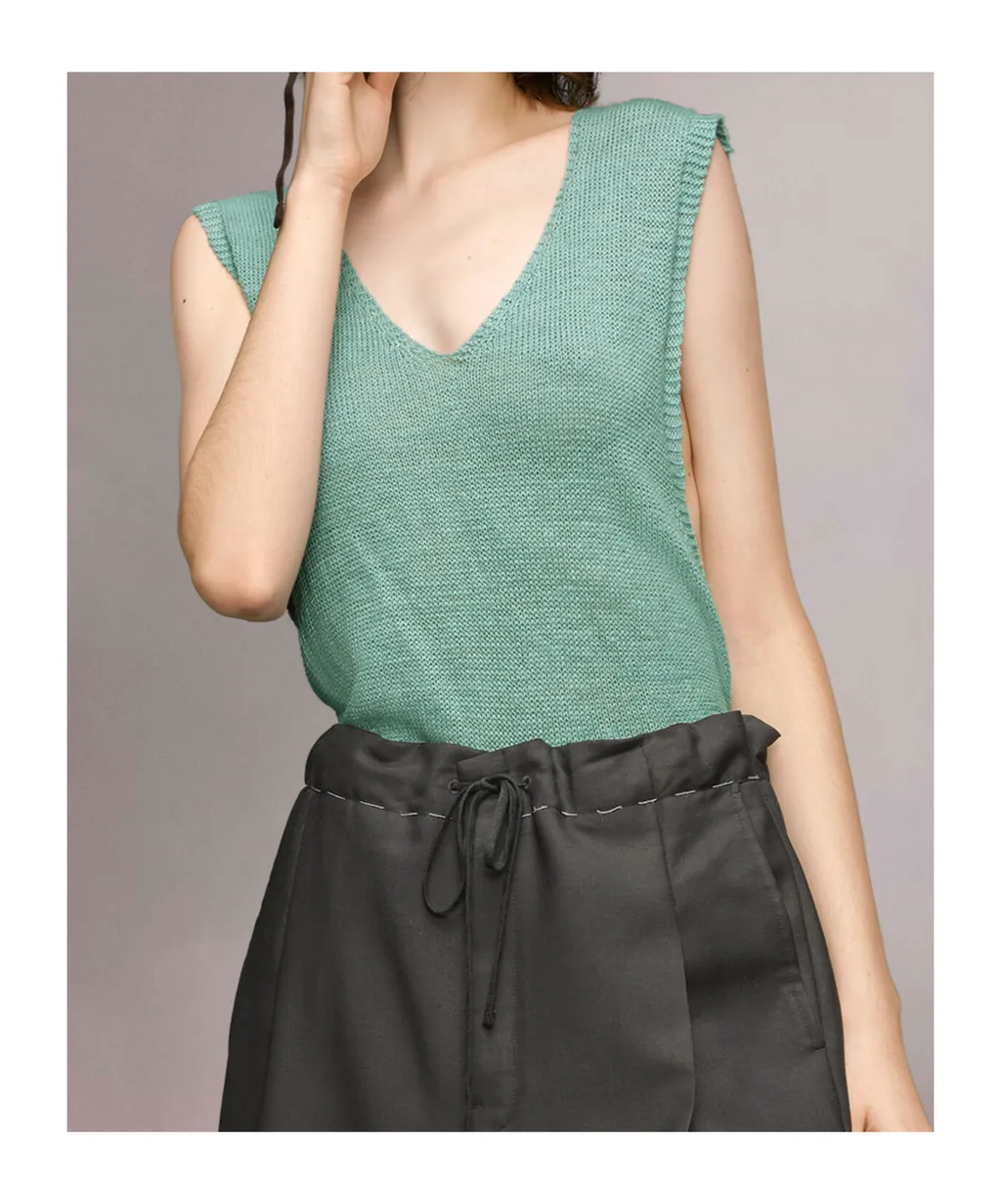 Maison Margiela Fussbett V-Neck Knitted Top