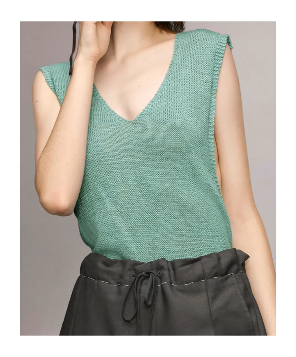 Maison Margiela Fussbett V-Neck Knitted Top