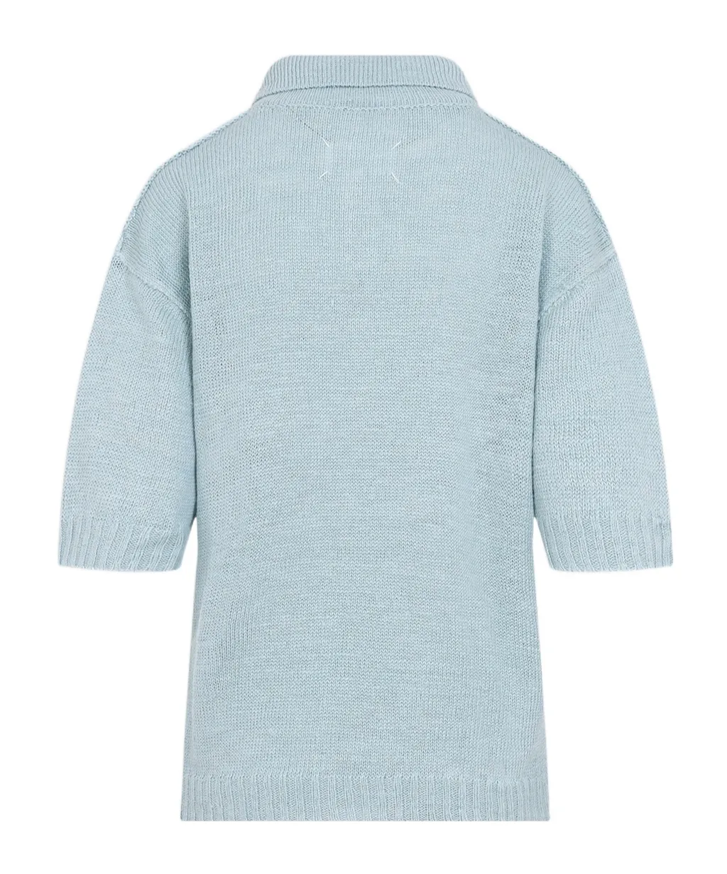 Maison Margiela Short-Sleeved Knitted Polo Top
