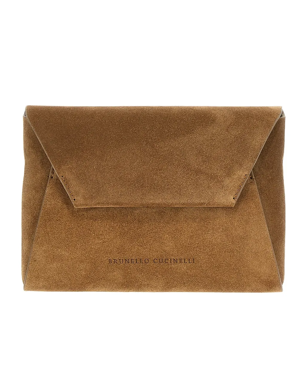 Brunello Cucinelli Logo Debossed Envelope Shoulder Bag