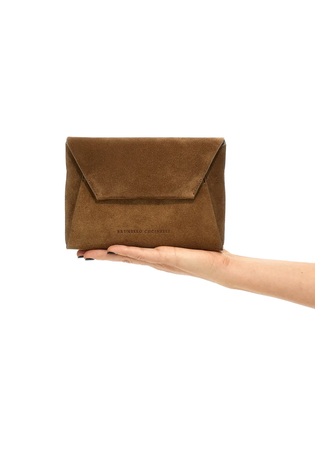 Brunello Cucinelli Logo Debossed Envelope Shoulder Bag