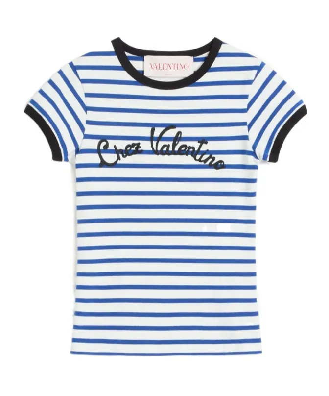 Valentino Striped Crewneck T-Shirt