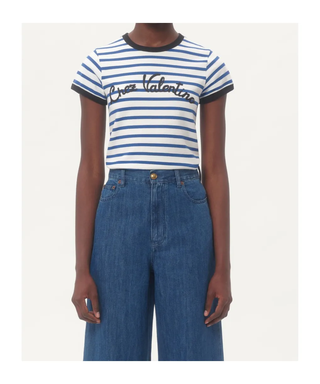 Valentino Striped Crewneck T-Shirt