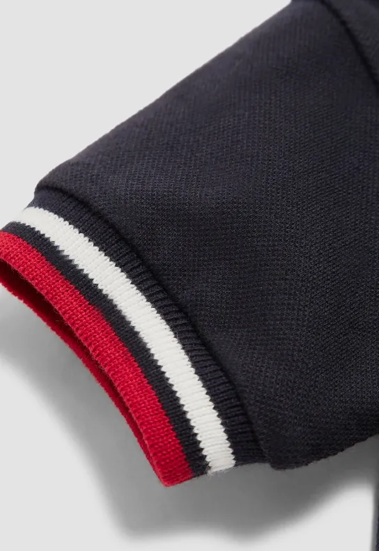 Moncler Enfant Tricolor-Trimmed Piquet Polo Shirt