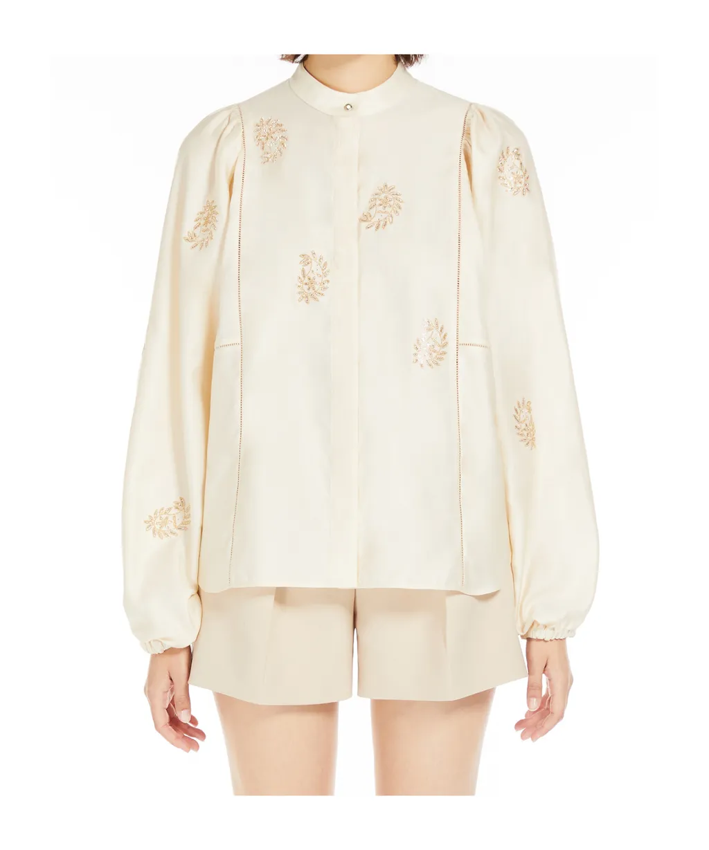 Max Mara Caladio Embellished Long-Sleeved Top