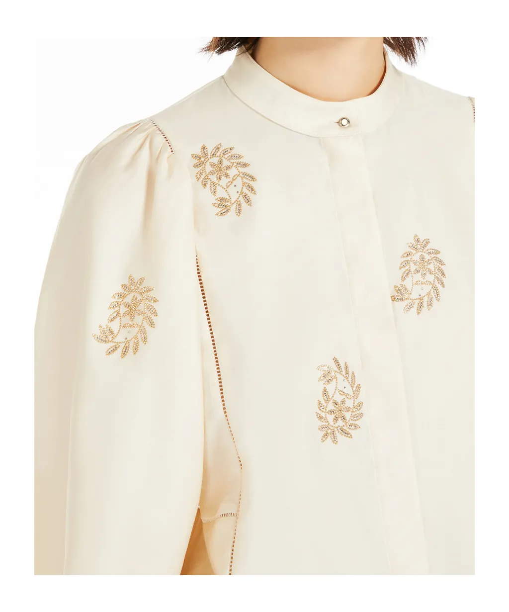 Max Mara Caladio Embellished Long-Sleeved Top