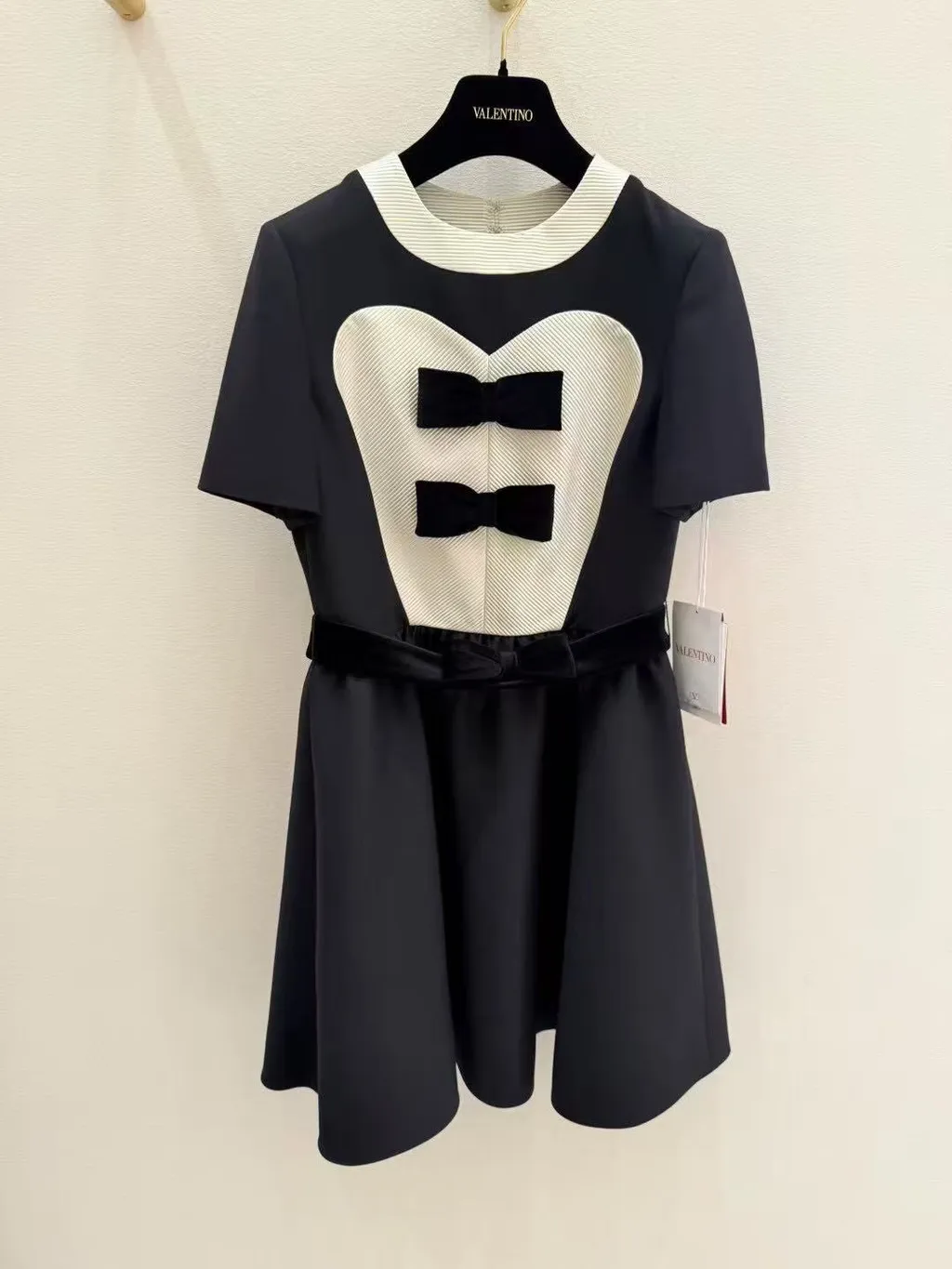 Valentino Bow Detailed Crewneck Short-Sleeved Dress