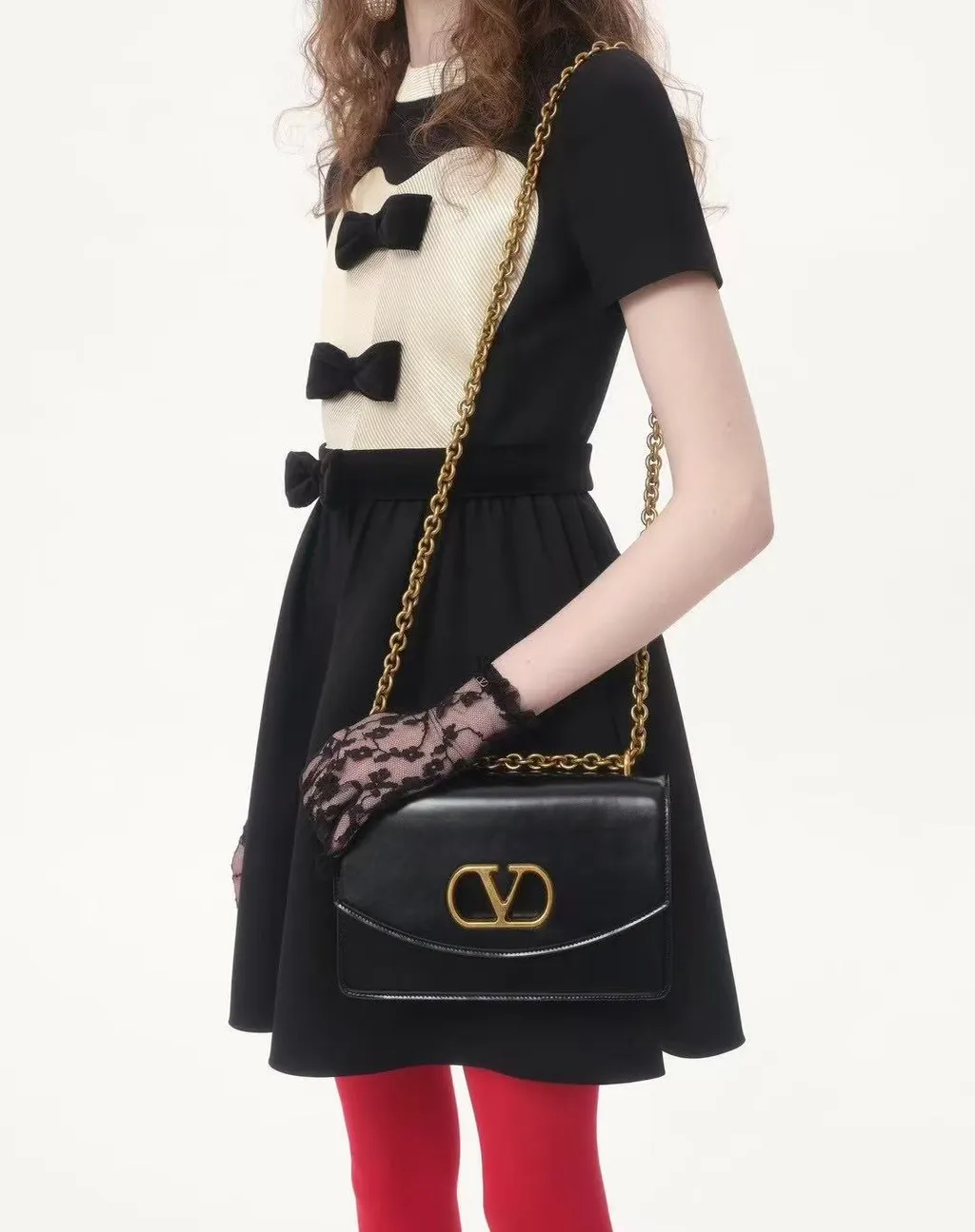 Valentino Bow Detailed Crewneck Short-Sleeved Dress